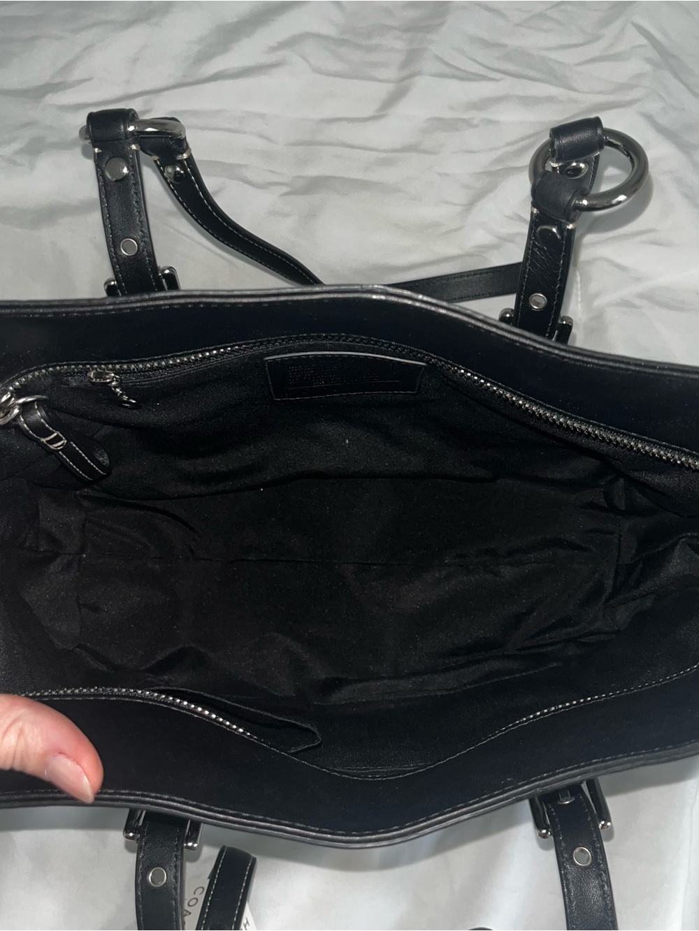 NWT Coach | Black Leather Tote Bag - Picture 6 of 10